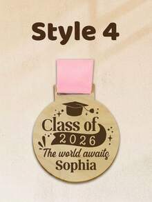 Customized Personalized Wooden Graduation Medal - Customized Text Engraved Wooden Trophy With Ribbon, An Ideal Graduation Gift For Graduates - Suitable For Graduation Ceremonies, Parties. - Multicolor - View 27