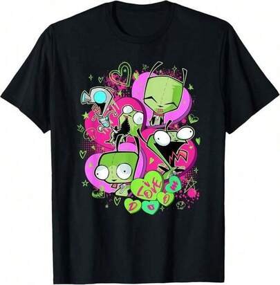 Young Girl's Boy's Graphic Cotton Graphic Tees Kawaii Invader Zims Graphic TShirt Happy Hug Ready Zim Image Cute Cartoon T Shirt Retro T Shirt Boys' T-Shirts Girls' Outfits Matching Mother-Daughter Wear TV-Inspired Gifts For Girls Teenage Girls' Clothing Boys' Apparel Gifts For Teenage Boys Children's Outfits Girls' Aesthetic T-Shirts Teenage Girls' Tops Teenage Girls' T-Shirts Teenage Girls' Clothing Girls' Jackets Boys' Apparel Girls' Outfits Teenage Girls' Tops Matching Parent-Child Wear Boys' T-Shirts Children's Clothing Gifts For Girls New Year Gifts,Spring,Summer Outfits,Spring Outfits,Black Top,Black Tops,Summer,Tops For Women,T Shirts For Women