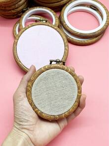 5pcs/10pcs Vintage Mini Embroidery Hoop Set, With Hanging Ring Round Embroidery Frame, Lightweight & Durable, Retro Texture, 2 Mini Sizes (8cm/10cm), Compact & Delicate, Suitable For Small Embroidery Projects, Pendants, Keychains, Earrings - Antique Round - View 5