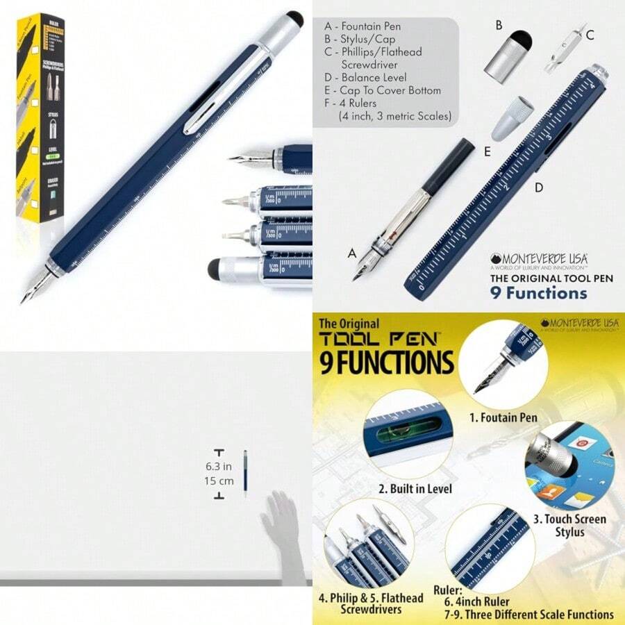 Monteverde USA One Touch Tool Pen Pluma estilográfica oscuro MV35293 - Azul - Ver 1