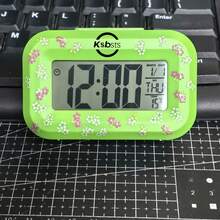 Multifunctional DIY Digital Alarm Clock With Night Light, Calendar, Day Of Week Display And Temperature Display, Snooze Function - Comes With 1 Random Sticker For DIY Clock Decoration, Compact Design Suitable For Bedroom, Desk, Travel And Camping - Multicolor + Random Small Flowers - View 18
