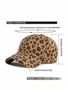 Leopard Print Baseball Cap, Sun Protection Hat - Multicolor - View 3