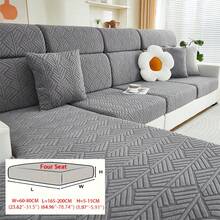 1pc Fashion Colorful Sofa Slipcover, Anti-Scratch, Available In Multiple Colors, Fade-Resistant, Pill-Resistant, Machine Washable, Reusable Sofa Cover, Suitable For Living Room & Bedroom, Pet-Friendly, Suitable For All Seasons - Dark Grey - View 9