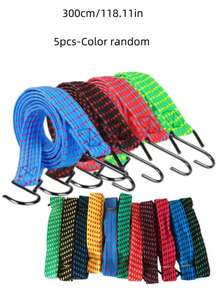 5pcs Multi-Functional Elastic Straps, Luggage Tie Down Belts, Motorcycle/Scooter Fixing Devices, Motorcycle Tie Down Straps, Elastic Cords, Bicycle/Scooter Tie Down Straps, Random Colors - Straps - View 12
