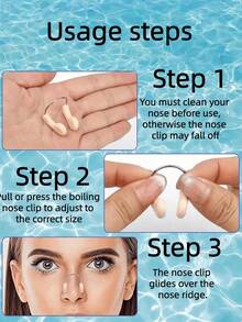 1/2/6Pcs Professional Swimming Nose Clip Set With Steel Wire & Silicone Pads, Comfortable Non-Slip Secure Fit Design, Durable Swimming Accessory For Adults & Teenagers, Perfect For Swimming Training, Competition, Leisure Pool And Gym Activities - Multicolor - View 10