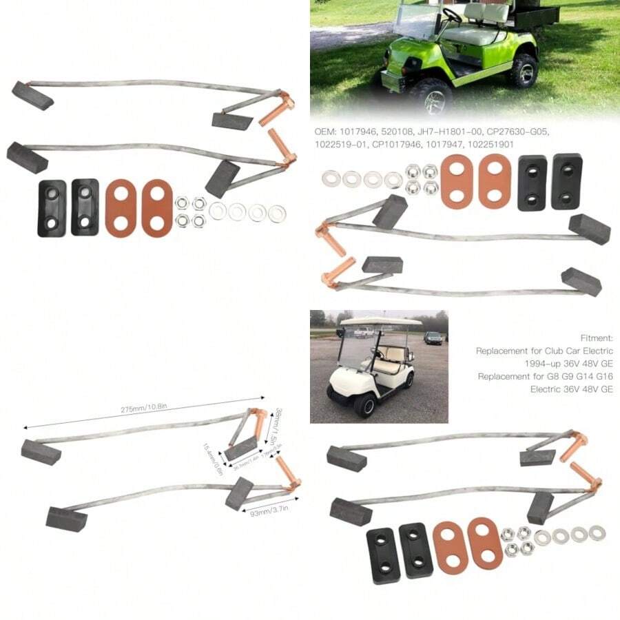 Club Car Motor Brush Set Club Car Motor Brush Kit 520108 102251901 Reemplazo para G8 G9 G14 G16 Electric 36V 48V - como en la imagen - Ver 1