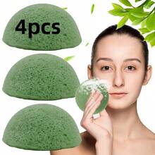 Bộ 4 miếng bọt biển Konjac làm từ sợi thực vật, tự nhiên, hoàn hảo để rửa mặt, tắm và tẩy tế bào chết toàn thân. - Nhiều màu - Xem 11