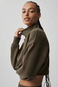 Alo Yoga Cropped Serenity Coverup True To Size Women's Olive Tree W3875r - 墨綠色 - 查看 4
