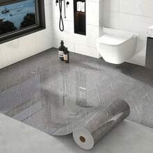 Waterproof Gray Marble Peel And Stick Floor Tile For Bathroom Kitchen, Glossy Self Adhesive Vinyl Floor Plank, Easy Install Removable Wear Resistant For Home Renovation - Grey - View 10