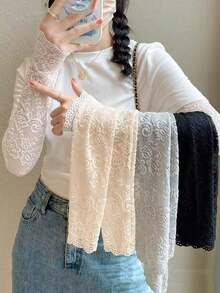 New Summer Women's Sun Protection Gloves With Ice Silk Lace Trim, Ruffle Cuff, Arm Sleeve, Driving Sleeve, Long Sleeve And Decorative Cuff Design - Multicolor - View 1