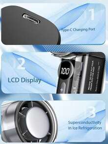 1pc Unisex Mini Handheld USB Turbo Fan, Rounded Body, Icy Cool Touch, High Capacity Battery, Fashionable Colors, Adjustable 100-Level Wind Speed, Super Quiet, Portable For Outdoor, Camping, Travel, Beach, Office, School, Party, Daily Use,Summer,Holiday - Multicolor - View 11