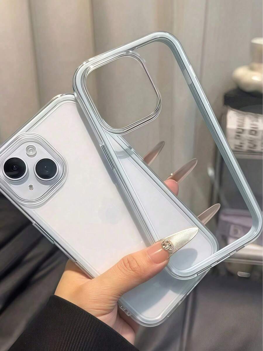 极简二合一蓝色边框防震加厚手机保护壳，适用于 17、17 Pro、17 Pro Max、16/11/16 Pro/16 Plus/16 Pro Max/16e/15 Pro Max/13/14/12/XS/XR、15 Pro Max、16、XR/7/8、16 Pro Max、15 Pro Max、12 Pro Max、13 Pro Max、14 Pro Max、13、11、12、14，柔软保护套 - 藍色 - 查看 1