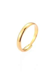 1pc Stainless Steel Men's Ring, Classic Smooth Plain Band, Minimalist Versatile Solid Color, Couple/Wedding Anniversary Ring For Daily Wear - Ring - View 7