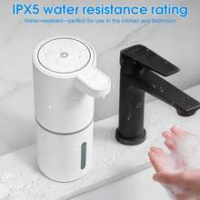 USB充电式自动皂液器，电动泡沫洗手液皂液器，壁挂式和台面两用，适用于厨房、浴室、卫生间、酒店、医院等场所。 - 檯面 - 查看 5