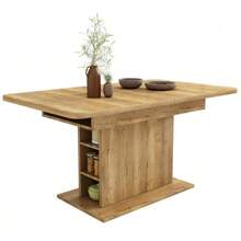 Extendable Dining Table, Dining Table With Storage, Rectangular Dining Table, Coffee/Leisure Table, Modern And Simple Iron Dining Table, Space-Saving Multifunctional Dining Table, Concrete Look. - Natural Color - View 1