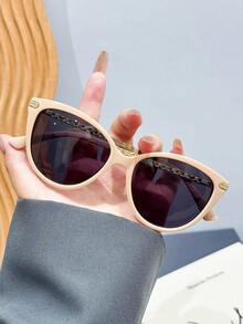 1 pièce Lunettes de mode femme rétro œil de chat, décoration métallique élégante Y2K, style vintage doux et minimaliste, convient pour les vacances - Multicolore - Voir 6