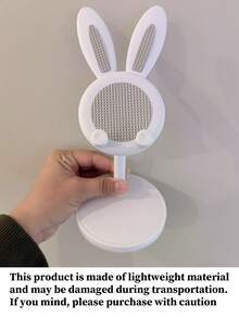 1 pièce Support de téléphone de bureau réglable mignon en forme de lapin - Support de téléphone lapin kawaii, convient aux étudiants, support de téléphone stable et paresseux, accessoire de bureau - Multicolore - Voir 3