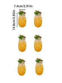 6pcs Creative Embossed Pineapple-Shaped Glass Tumblers; Large-Capacity Tumblers Ideal For Fruit Tea, Juice And Margaritas, As Well As Cocktails. Perfect For Making Frozen Drinks, And Ideal For Festive Parties And Bar Gatherings - Nhiều màu - Xem 12