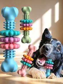 This Durable Dog Chew Toy Is Designed For Dogs That Love To Chew - Made Of Tough Thermoplastic Rubber With Geometric Patterns, It Can Clean Teeth And Train A Dog's Chewing Ability, Suitable For Small And Medium-Sized Dogs, And Can Also Relieve A Dog's Boredom And Destructive Chewing Behavior, Making It A Great Holiday Gift. - Multicolor - View 1