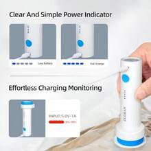 Bomba de aspiradora eléctrica inalámbrica para bolsas de almacenamiento al aspiradora bomba de aire de viaje sello portátil recargable por USB y bolsa de compresión para ropa mantas y ropa - Azul - Ver 5