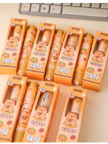 1 pieza Borrador con botón de capibara, pequeño regalo de papelería, borrado limpio sin manchas - Conjuntos - Ver 3