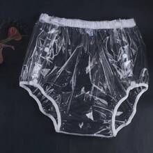 Nuevo diseño, botón a presión lateral, pañal transparente de para adultos, ropa interior impermeable lavable reutilizable, ropa exterior/interior silenciosa - Transparente - Ver 10