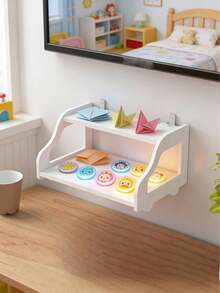 2 piezas Organizador de almacenamiento de pared multifuncional, estantería de almacenamiento colgante para el hogar, estantería de almacenamiento para decoración de dormitorio - Multicolor - Ver 4