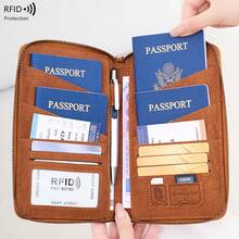 New RFID Anti-Magnetic Passport Bag, Long Zipper Passport Holder, Multifunctional Travel Ticket And Document Organizer - 大紅 - 查看 9
