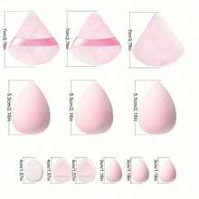 Feminine Products 12-Piece Makeup Sponge For Daily Use - Soft And Beautiful Pink Mixed Egg Shape For Flawless Makeup, Essential Makeup Tools For Women, Makeup Sponge, Facial Makeup Sponge - 粉紅色-1 - 查看 3