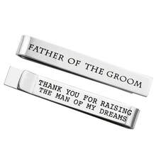1pc Stainless Steel Minimalist Tie Clip, Laser Engraved Gift - Wedding Tie Clip For Groomsmen, Provided By Bride, Stainless Steel Tie Clip - Silver - View 2