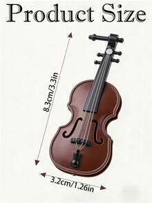 1pc 1:12 Scale Miniature Violin Model With Bow, Realistic Dollhouse Musical Instrument Model, Brown Plastic Made Mini Violin, Miniature Music Instrument, Suitable For Dollhouse Decor, Scene Setting, Music Room Display, Also A Great Birthday Gift, Christmas Decoration, Cake Topper And Photography Prop For Music Lovers - Multicolor - View 9