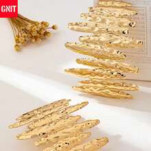 GNIT Fashion Personalized Exaggerated Wrinkle Geometry Street Photography Women's Party Banquet Style Women's Earrings(No Gift Box) Daily Wear - Golden Fence - View 2