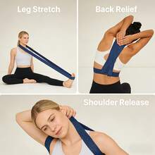 Correa de yoga ajustable con anilla en D, banda de ejercicio elástica para yoga, pilates y entrenamiento físico - Banda de estiramiento de yoga - Ver 6