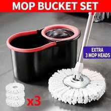 Spin Mop Bucket Cleaning System With 3 Microfiber Mop Heads, Hands-Free Self-Cleaning Wringer, Extendable Handle, Ideal For Effortless Home And Commercial Floor Cleaning - DTT01 - 查看 4