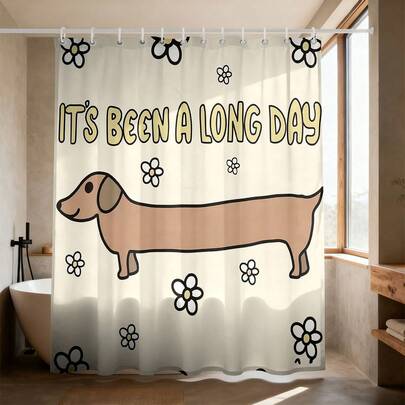1 chiếc rèm tắm in hình chó Dachshund dễ thương, chất liệu vải polyester, không cần khoan, dùng để trang trí phòng ngủ, nhà cửa, rèm cửa sổ phòng tắm, có thể giặt máy, kích thước lớn, kích thước nhỏ, đồ dùng cho ký túc xá và trường học.