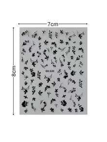 1pc INS Style Black Leaf & Silver Bead Eye Makeup Sticker, Creative Stage Makeup Decor, Self-Adhesive 3D Rhinestone Sticker, Suitable For Photo Shooting, Y2K, Face Glitter, Carnival, Face Sticker, 3D Sticker, Face Gems, Decorative Sticker,Concert Look - 彩色 - 查看 4