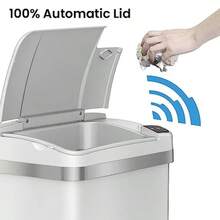 iTouchless Papelera con Sensor multifunción con Sistema de Control de olores y Fragancia para baño y Oficina Moderno Matte Finish Pearl White 15 litros 1 - Blanco/orquídea voladora - Ver 3