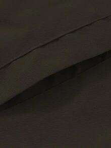 男士翻領全開襟拉鍊夾克，平滑梭織，挺括百搭，極簡通勤外套，春秋薄款日常穿著上衣 - 咖啡棕 - 查看 8