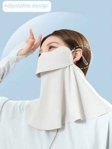 1 pieza Máscara de protección solar de cara completa para mujer, sombrilla para ciclismo al aire libre, protección UV, con protección de malla para los ojos, bebida conveniente, diseño 3D, adecuado para actividades al aire libre, protección solar, ciclismo, conducción, accesorio de verano - Multicolor - Ver 4
