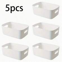 10pcs Multi-Functional Storage Box Set - Durable Plastic Organizer Bins For Cosmetics, Snacks, And Daily Necessities, Suitable For Vanity, Kitchen, Bathroom, And Dorm, Space-Saving Back To School Essential - White - View 15