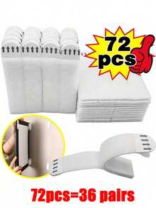 72pcs High-Strength Polyamide Material Photo Frame Hanging Strips, Convenient To Use And Leave No Trace, No Need To Drill Holes, Double-Sided Detachable Wall Hooks, Suitable For Hanging Frames And Posters On Glass And Other Surfaces, Ideal Choice For Ramadan, Christmas, Halloween, Valentine's Day, Birthday Party Decorations In Living Room Or Bedroom (72/48/24/12/2pcs Available) - A - View 10