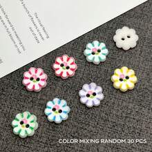 10/20/30/42 Pcs 1.5cm Fresh Candy Color 8-Petal Plum Blossom Printed Colorful Resin Plastic Buttons, Suitable For Children's Clothing Accessories, Knitwear Jacket Hand-Sewn Decorative Buttons, Valentine's Day Gift DIY Materials, DIY Clothing And Crafts, Art Supplies, Sewing Accessories - Colorful Eight-petaled Flower - View 22