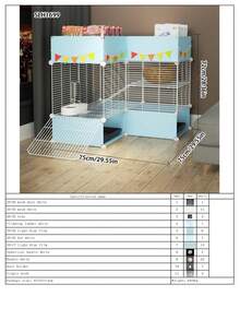 Large Indoor Rabbit Cage With Automatic Waste Cleaning, Suitable For Home Use, Pet Rabbit House - Splicing - View 21