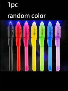 2-In-1 UV Invisible Ink Pen, Spy Pen, Magic Marker, Party Gift, 10/5/1pc Upgraded UV Invisible Ink Pen For Writing Secret Messages, Party Gift, Random Color And Shape - Multicolor - View 11