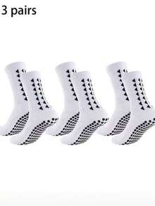 3/6 Pairs Unisex Anti-Slip Dotted Soccer Socks, Breathable Durable Running Yoga Workout Sports Socks - Multicolor - View 4