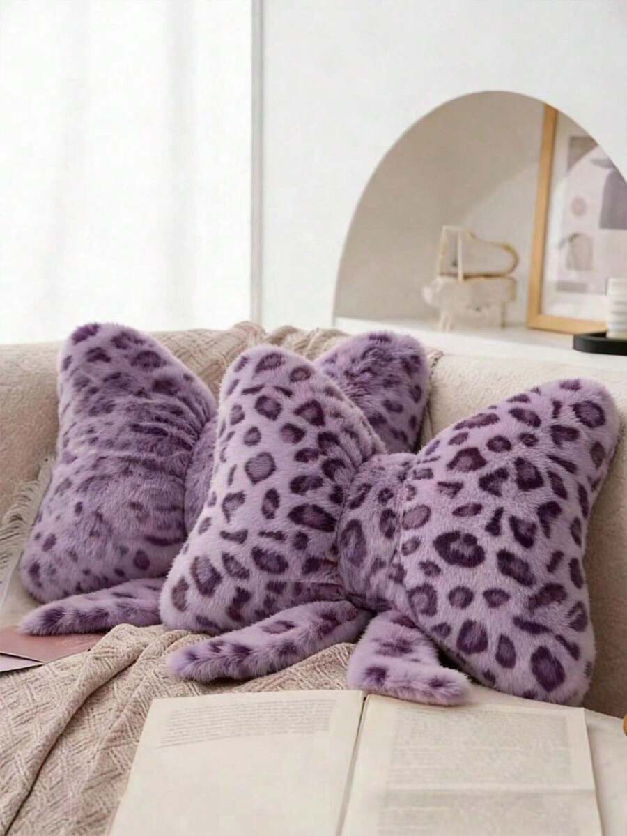 Ensemble de décoration de chambre à coucher et de salon confortable et élégant. Oreillers douillets et moelleux convenant pour la sieste, pouvant être utilisés sur le canapé, la tête de lit et comme éléments décoratifs pour créer une atmosphère chaleureuse, ainsi que des articles de literie confortables - Violet (imprimé léopard) - Voir 1