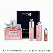 Miss Dior Perfume 80ml+Dior Addict Lip Glow Gift Set 3 Piezas - Fragancia floral y afrutada. - Ver 4