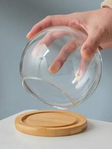 Transparent Glass Dome With Wooden Base, Decorative Display Case, Round Clear Glass Dome For Floral Preservation, DIY Glass Dome, Suitable For Home And Office Decor, Ideal For Halloween And Christmas Decoration - Multicolor - View 13
