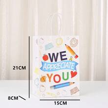 6PCS Kraft Paper Gift Bags For Teachers' Day, Party & Festival Handheld Gift Bags, Souvenir & Candy Bags - Multicolor - View 6