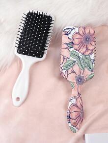 1pc Vintage English Floral Series Air Cushion Comb, Featuring Delicate Floral Patterns Of Flowers, Peonies, Tulips, Roses, Made Of Durable PC+TPU Material, Smooths Hair For Styling And Care - Multicolor - View 8